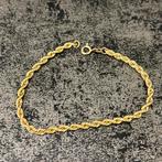 14k gouden armband rope schakel, Ophalen of Verzenden, Zo goed als nieuw, Goud