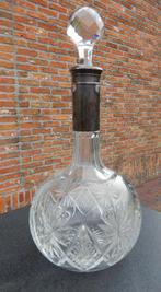 Karaf met zilveren hals, Antiek en Kunst, Antiek | Glas en Kristal, Ophalen