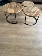 Salontafels, Huis en Inrichting, Tafels | Bijzettafels, 45 tot 60 cm, Gebruikt, Rond, Hout