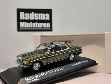 Mercedes-Benz W123 Coupe - Cypress green - 1:43 Minichamps beschikbaar voor biedingen