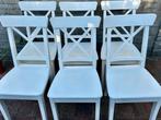 6x Ikea eetkamerstoelen INGOLF wit, Huis en Inrichting, Stoelen, Ophalen, Gebruikt, Wit, Vijf, Zes of meer stoelen