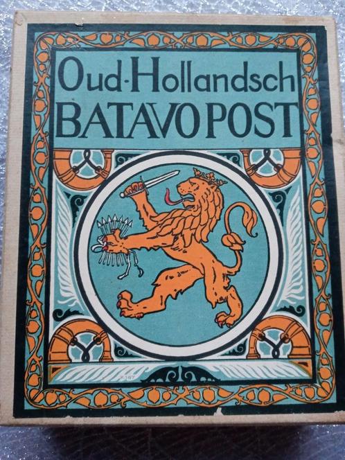 Prachtige oude doos Oud-Hollandsch Batavopost met inhoud, Verzamelen, Militaria | Algemeen, Landmacht, Nederland, Verzenden