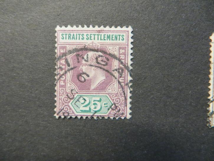 A06085: Straits Settlements EVII 25 c MCA, Postzegels en Munten, Postzegels | Azië, Oost-Azië, Ophalen of Verzenden