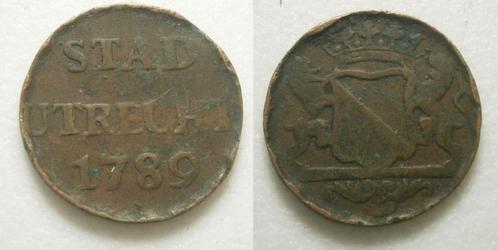 PD10557 Utrecht Duit 1789 -S- gekke opstaande rand, Postzegels en Munten, Munten | Nederland, Losse munt, 1 cent, Vóór koninkrijk