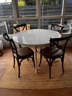 Uitschuifbare ronde tafel + evt. stoelen, Antiek en Kunst, Ophalen