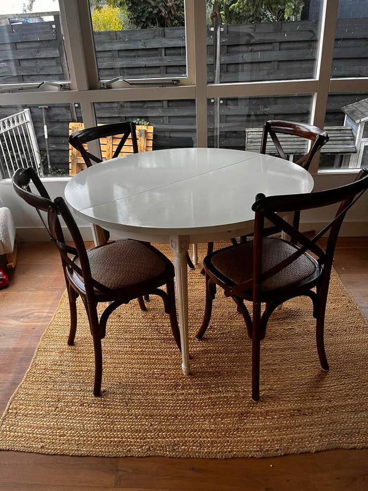 Uitschuifbare ronde tafel + evt. stoelen, Antiek en Kunst, Antiek | Meubels | Tafels, Ophalen