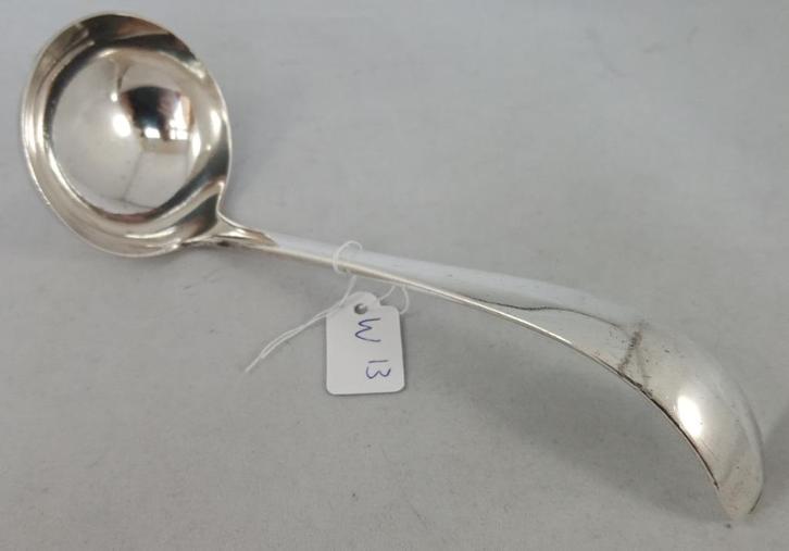 Zilveren juslepel Haags Lofje 835 zilver, Antiek en Kunst, Antiek | Goud en Zilver, Zilver, Ophalen of Verzenden