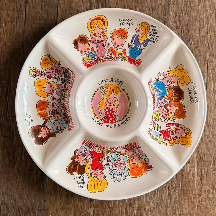 Blond Amsterdam snackschaal - Even bijkletsen, Huis en Inrichting, Keuken | Servies, Zo goed als nieuw, Blond Amsterdam, Aardewerk