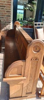 Originele eiken houten kerkbank ! Gratis matjes, Antiek en Kunst, Antiek | Meubels | Stoelen en Banken, Ophalen
