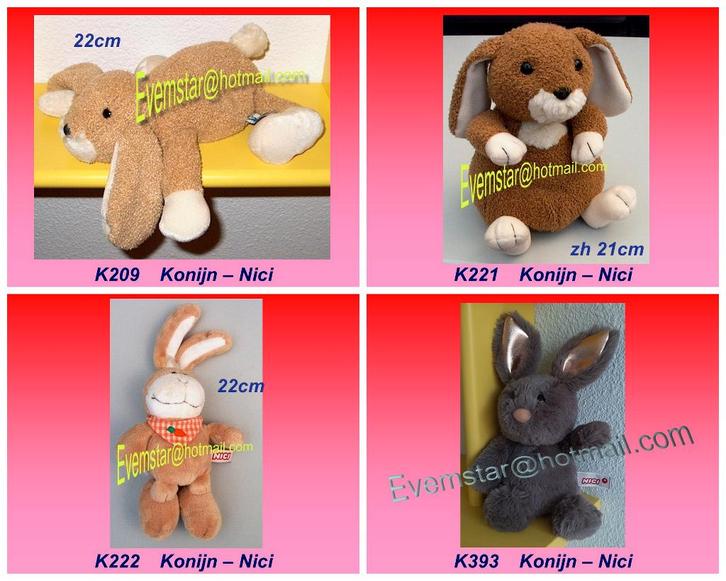 Konijn Konijntje Nici, Kinderen en Baby's, Speelgoed | Knuffels en Pluche, Zo goed als nieuw, Konijn, Ophalen