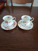 2x vintage kop en schotel Elizabethan Queens Rose en Rosamon, Verzamelen, Porselein, Kristal en Bestek, Ophalen of Verzenden, Zo goed als nieuw