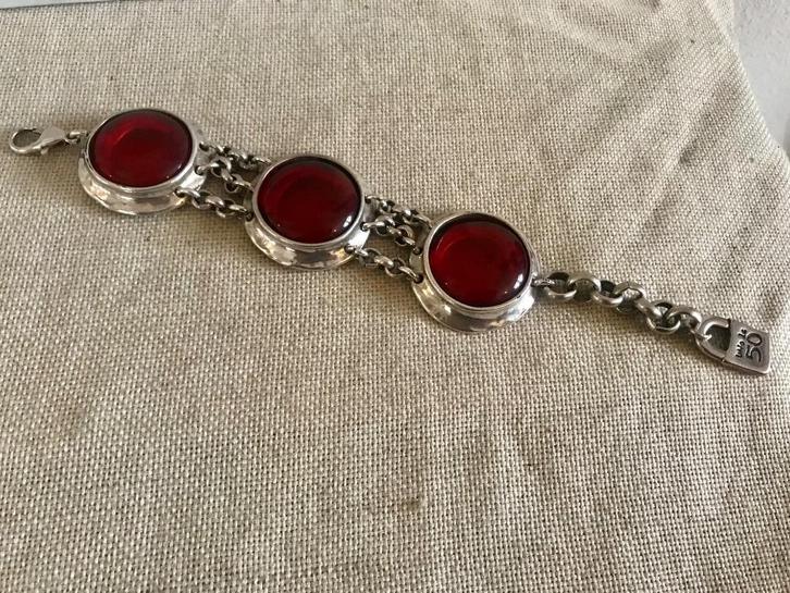 Uno de 50 armband (72) met grote stenen, Sieraden, Tassen en Uiterlijk, Armbanden, Nieuw, Overige materialen, Zilver, Met bedels of kralen