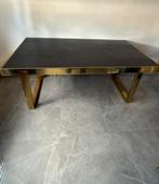 Zwarte visgraat eettafel, Huis en Inrichting, 100 tot 150 cm, Vierkant, Ophalen of Verzenden, Zo goed als nieuw
