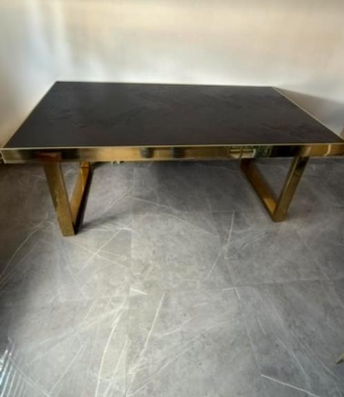 Zwarte visgraat eettafel, Huis en Inrichting, Tafels | Eettafels, Zo goed als nieuw, 100 tot 150 cm, 150 tot 200 cm, Vijf personen of meer