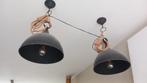 Industriele zwarte hanglampen, Ophalen, Gebruikt, Metaal, Industrieel
