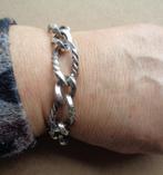 zilveren massief armband met half gedraaide schakels [638], Sieraden, Tassen en Uiterlijk, Armbanden, Zo goed als nieuw, Zilver