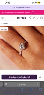Zilveren ring hart met zirkonia “Lucradi”, Sieraden, Tassen en Uiterlijk, Ringen, Zo goed als nieuw, 17 tot 18, Dame, Zilver