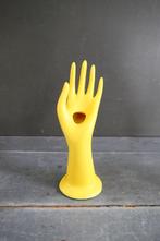 Vintage vaas solifleur / ringhouder geel hand, Antiek en Kunst, Verzenden