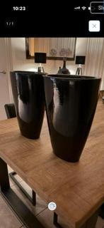 Bloempotten zwart  40 bij 30 en 18 diep  leuk op vensterbank, Tuin en Terras, Bloempotten, Ophalen, Rond, Zo goed als nieuw, Minder dan 40 cm