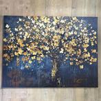 Goudkleurig canvas schilderij boom met vlinders – 100x75 cm, Oorspronkelijke maker, Nieuw, Ophalen of Verzenden, Print
