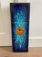 Vintage tegeltableau wandtegels kunst retro KM signatuur, Ophalen of Verzenden