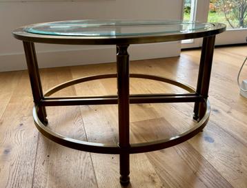 Ronde salontafel (messing en glas) beschikbaar voor biedingen