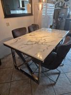 Mooie marmeren eettafel en salon tafels., Huis en Inrichting, Complete eetkamers, Ophalen, Gebruikt