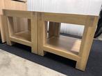 Te koop massief eiken hout grey wash bijzettafels, Huis en Inrichting, Complete inboedels, Ophalen