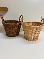 Vintage Riet & Rotan Mandjes - Set van 2, Huis en Inrichting, Woonaccessoires | Schalen en Manden, Mand, Rond, Ophalen of Verzenden