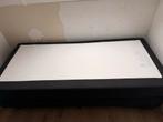 Boxspring 90x200 cm met nieuwe hoezen, Gebruikt, 90 cm, Eenpersoons, Zwart