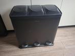 Afvalscheidingsprullenbak - 3 vakken - 60 liter, Huis en Inrichting, Woonaccessoires | Prullenbakken, Ophalen, Gebruikt, Met pedaal