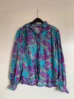 Vintage bloemen blouse, Maat 38/40 (M), Blauw, Ophalen of Verzenden, Zo goed als nieuw