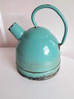 Vintage Emaille Waterketel - Turquoise, Antiek en Kunst, Antiek | Emaille, Ophalen of Verzenden