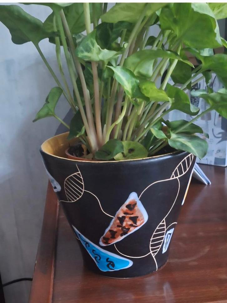 GEZOCHT: bloempotten met dit motief, Tuin en Terras, Bloempotten, Aardewerk, Minder dan 40 cm, Minder dan 25 cm, Rond, Ophalen of Verzenden