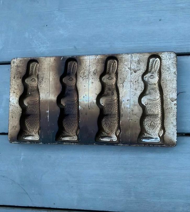 Chocolademal 4 staande haasjes, Bodderas Erndtebruck., Antiek en Kunst, Curiosa en Brocante, Ophalen of Verzenden