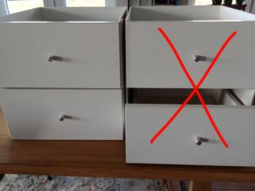 1 x Ikea wit inzet van 2 lades en 1x deurtje 