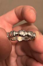 Ring van doodshoofden - 925 zilver plated, 18 tot 19, Ophalen of Verzenden, Zo goed als nieuw, Dame of Heer