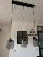 Hanglamp met zwart rookglas, Ophalen of Verzenden, Zo goed als nieuw, Glas, 50 tot 75 cm