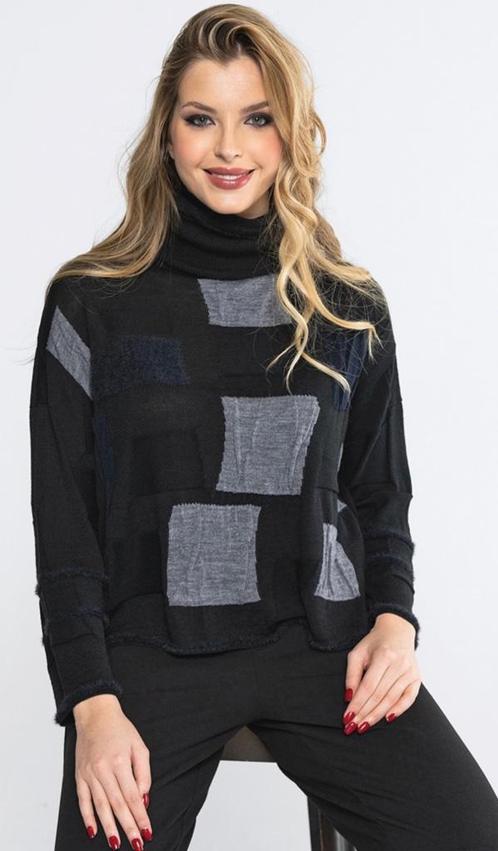 Kokomarina trui / koltrui maat L / 42, Kleding | Dames, Truien en Vesten, Zo goed als nieuw, Maat 42/44 (L), Zwart, Verzenden