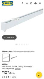 IKEA VIDGA Curtain rail / Gordijnrail, 100 tot 150 cm, Wit, Nieuw, Ophalen of Verzenden