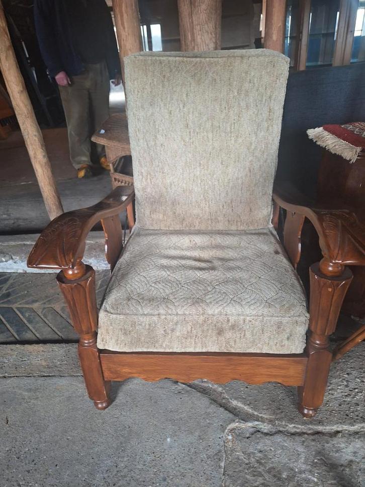 Vintage Rookstoel met Houten Frame, Huis en Inrichting, Fauteuils, Ophalen of Verzenden