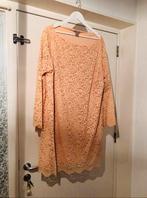 H&M zalm peach kant kanten jurk lange mouw 48/50, H&M, Verzenden, Jurk, Oranje