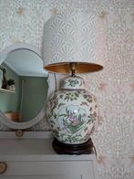 Gemberpot tafellamp met bloemen, Vintage, Hout, Ophalen of Verzenden, Zo goed als nieuw