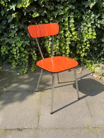 Vintage retro formica brabantie stoel oranje beschikbaar voor biedingen