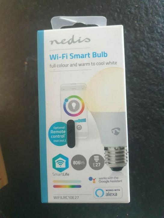 Nedis WIFILRC10E27 Wifi Smart, Huis en Inrichting, Lampen | Losse lampen, Nieuw, Gloeilamp, E27 (groot), Ophalen of Verzenden