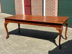 Tafel teak met Queen Ann poten en 2 lades 210x88x79cm, Ophalen