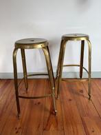 2 goudkleurige industriële metalen House Doctor Barkrukken, Ophalen, Gebruikt, 60 tot 90 cm, Metaal