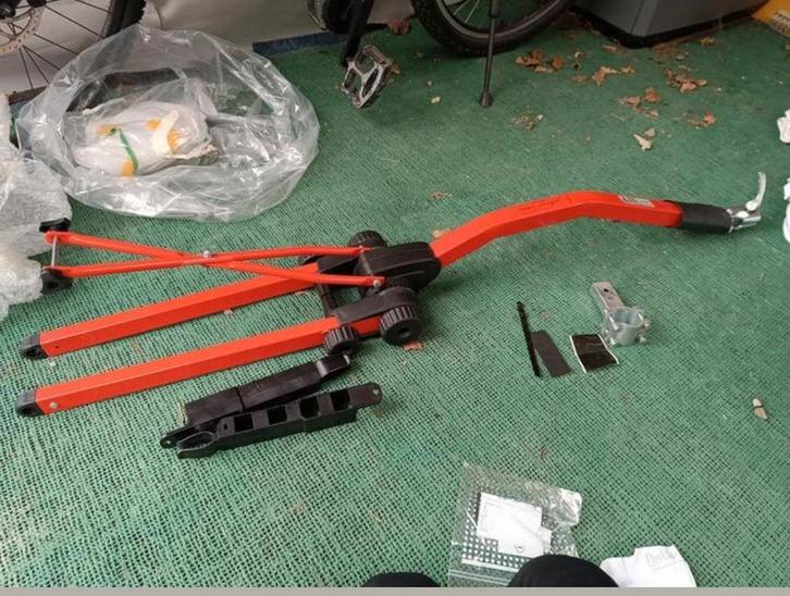 Aanhanger fiets ouder kind afkoppelbaar, tandemstang, Fietsen en Brommers, Fietsaccessoires | Aanhangers en Karren, Ophalen of Verzenden