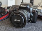Nikon F50 + Nikon AF Nikkor 35-80mm lens – Analoge spiegelre, Audio, Tv en Foto, Fotocamera's Analoog, Verzenden, Gebruikt, Spiegelreflex