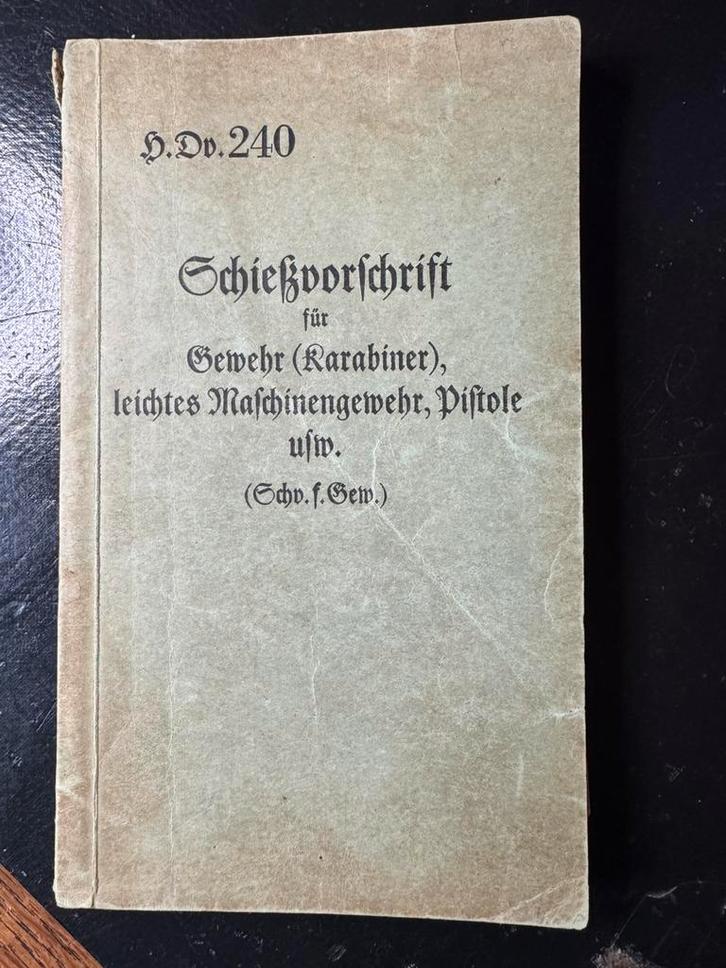 Schietvoorschrift Mauser K98 Lüger Mitrailleur Handgranaat, Verzamelen, Militaria | Tweede Wereldoorlog, Landmacht, Boek of Tijdschrift